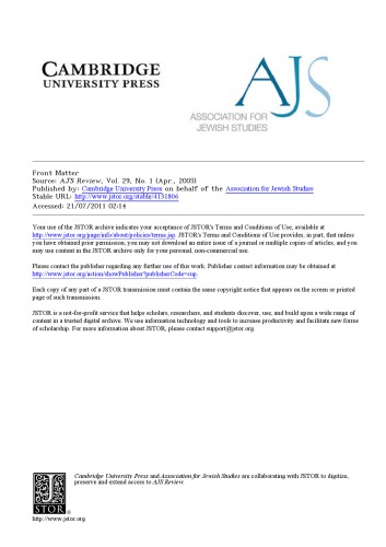 Association for Jewish studies 2005-29(1)  