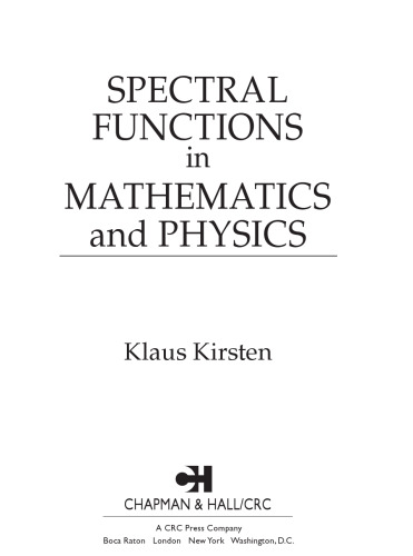 Spectral functions in mathematics and physics