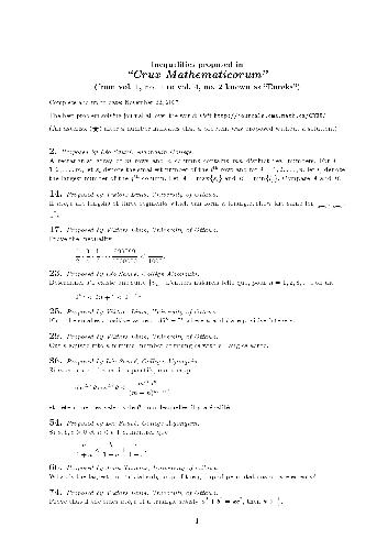 Inequalities proposed in Crux Mathematicorum