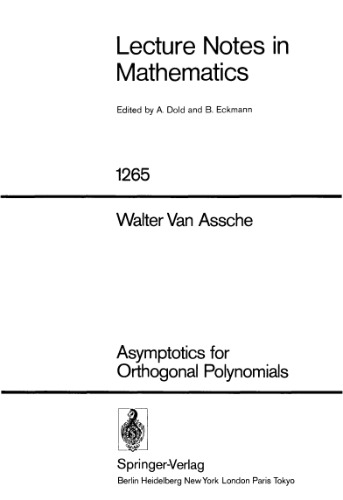 Asymptotics for Orthogonal Polynomials