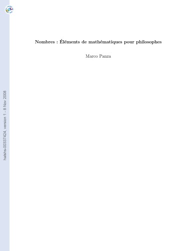 Nombres : Éléments de mathématiques pour philosophes  