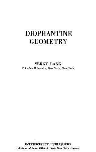 Diophantine geometry