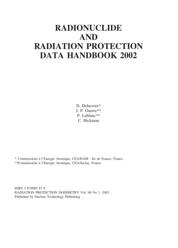 Radionuclide and Radiation Protection Data Handbook  