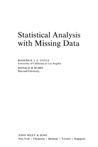 Statistical analysis with missing data