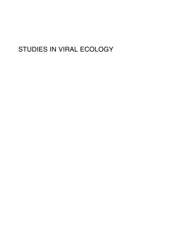 Studies in Viral Ecology, Volume 2: Animal Host Systems  