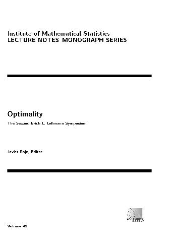 Optimality: The second Erich L. Lehmann symposium