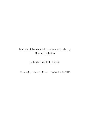 Markov Chains and Stochastic Stability