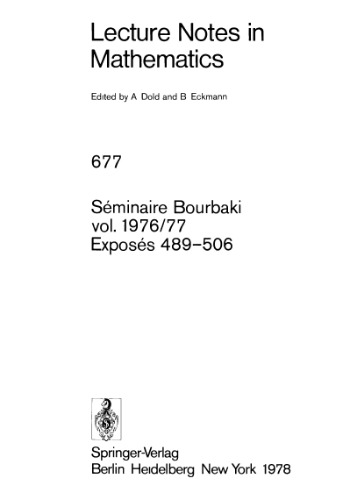 Seminaire Bourbaki vol 1976 77 Exposes 489-506