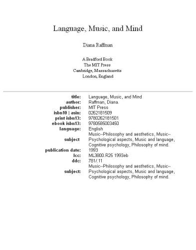 Language, music, and mind  