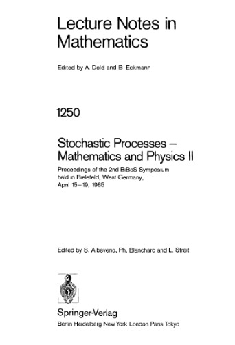 Stochastic Processes - Mathematics and Physics II