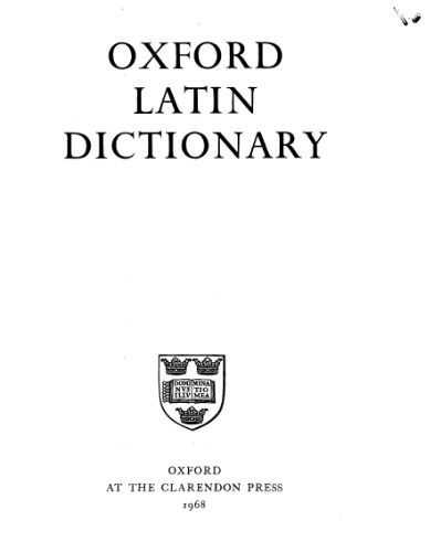 Oxford Latin Dictionary  