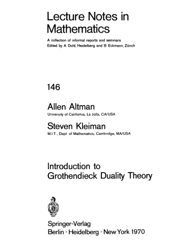 Introduction to Grothendieck Duality Theory