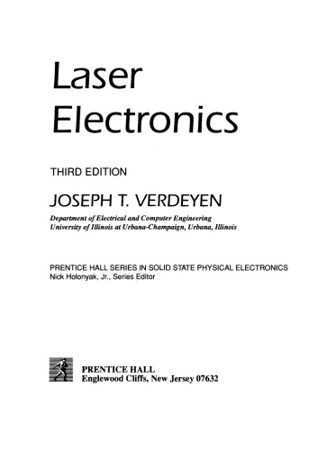 Laser Electronics (3rd Edition)  