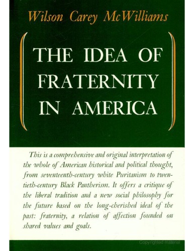 The idea of fraternity in America  