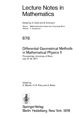 Differential Geometrical Methods in Mathematical Physics II