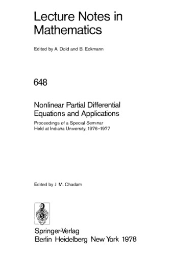 Nonlinear Partial Differential Equations and Applications