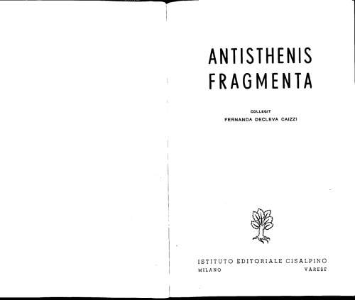 Antisthenis Fragmenta  