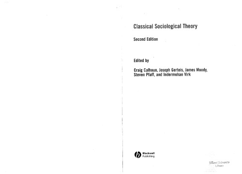 Classical Sociological Theory  