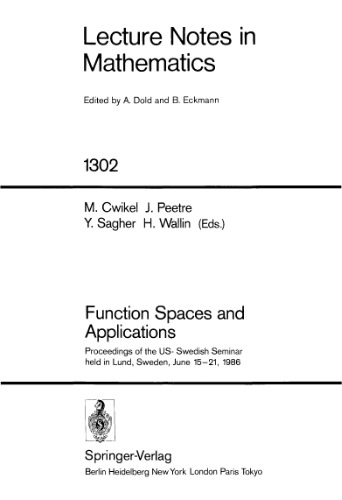 Function Spaces and Applications