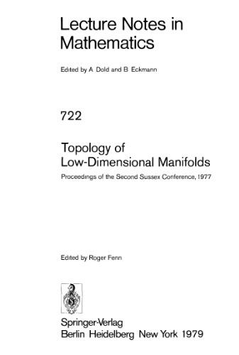 Topology of Low-Dimensional Manifolds