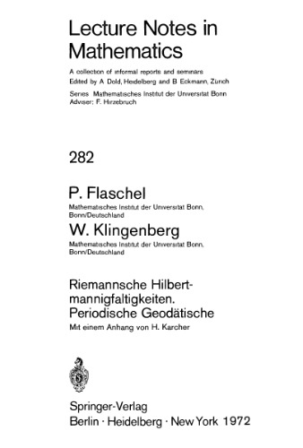 Riemannsche Hilbertmannigfaltigkeiten. Periodische Geodätische: Mit einem Anhang von H. Karcher