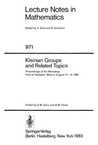 Kleinian Groups and Related Topics