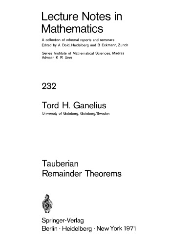 Tauberian Remainder Theorems