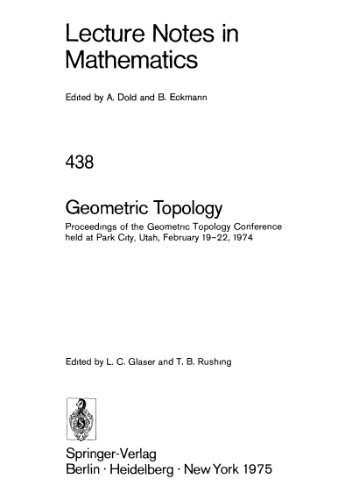 Geometric Topology