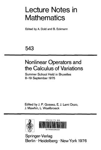 Nonlinear Operators and the Calculus of Variations