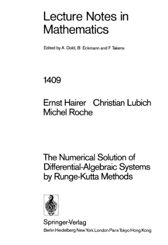 The Numerical Solution of Differential-Algebraic Systems by Runge-Kutta Methods