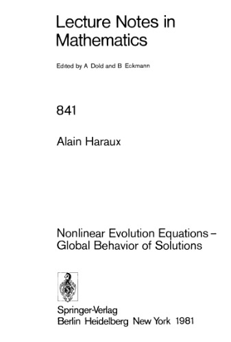 Nonlinear Evolution Equations. Global Behavior of Solutions