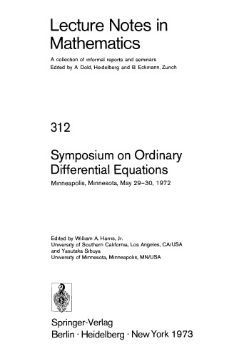 Symposium on Ordinary Differential Equations