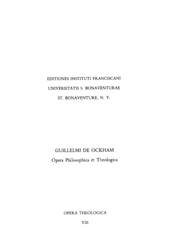 Opera Theologica Vol. 08