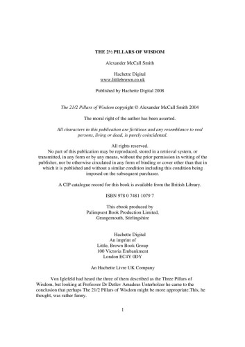 The 21⁄2 Pillars of Wisdom: A Von Igelfeld Novel  