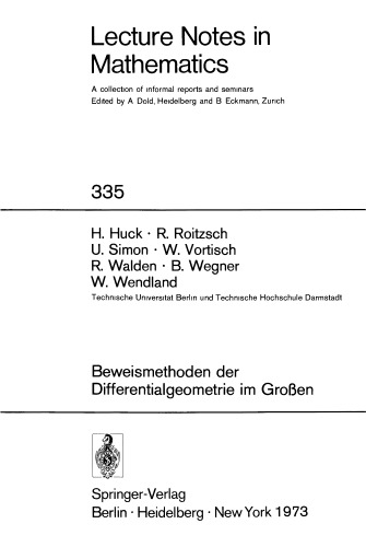 Beweismethoden der Differentialgeometrie im Großen