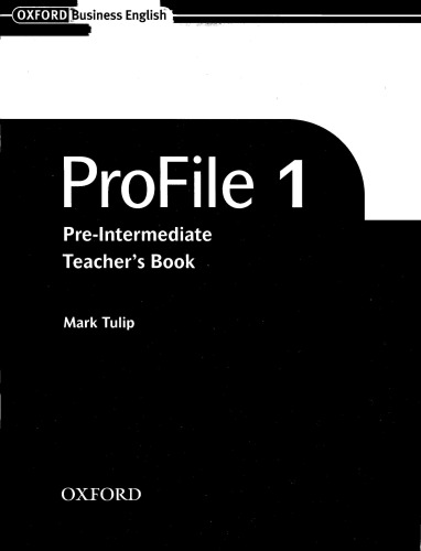 Profile 1: pre-intermediate teacher's book