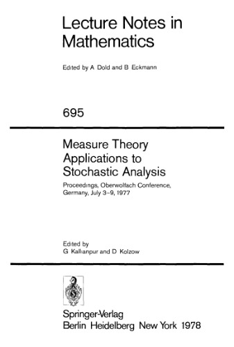 Measure Theory Applications to Stochastic Analysis