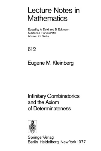 Infinitary Combinatorics and the Axiom of Determinateness