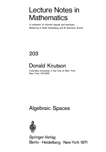 Algebraic Spaces