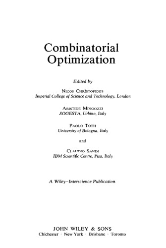 Combinatorial Optimization  