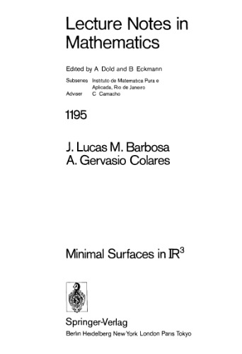 Minimal Surfaces in R3