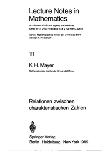 Relationen zwischen charakteristischen Zahlen