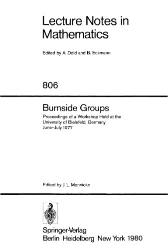 Burnside Groups. Proc. workshop Bielefeld, 1977