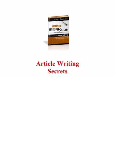 Article Writing Secrets – Generate Dozens Of High Quality Articles A Day!