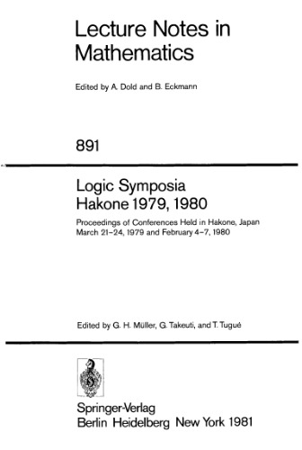 Logic Symposia, Hakone, 1979, 1980