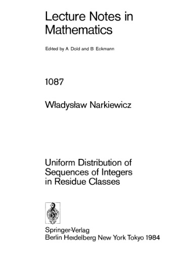 Uniform Distribution of Sequences of Integers in Residue Classes