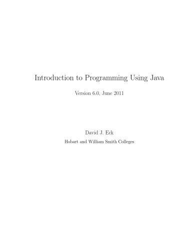 Introduction to Programming Using Java  