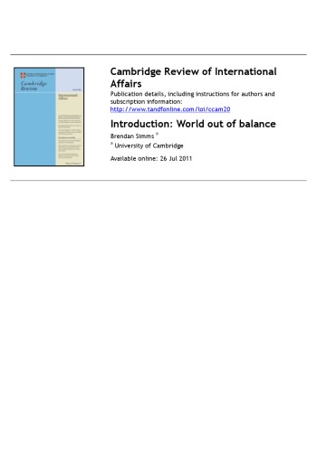 Cambridge Review of International Affairs - Special Issue: 