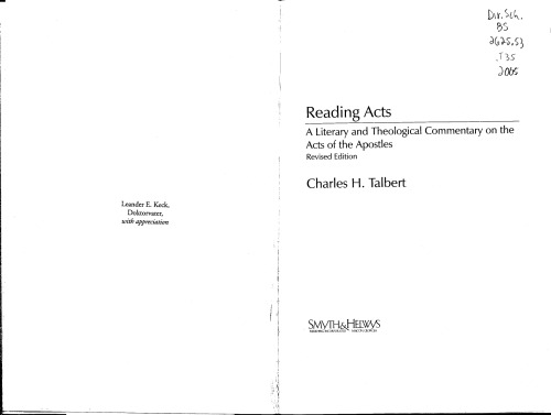 Reading Acts. A Literary and Theological Commentary on the Acts of the Apostles, Revised Edition  