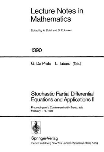 Stochastic Partial Differential Equations and Applications II